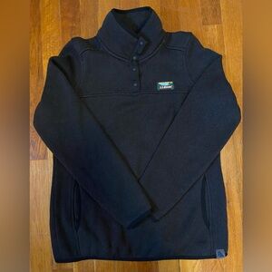 LL Bean Women's Black 1/4 Snap Sweater Knit Fleece Pullover Medium 292726